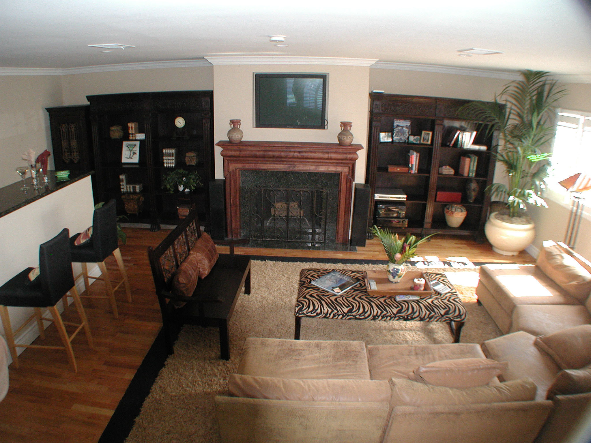 Allott Avenue great room after redevelopment