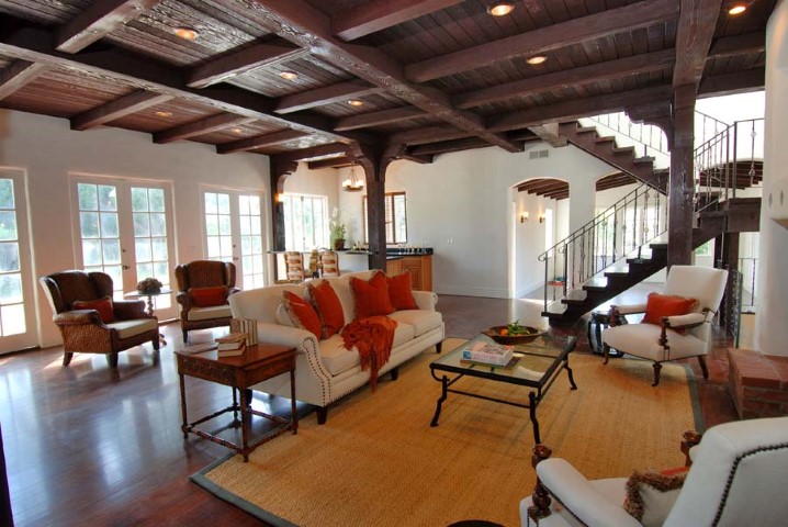 Chiquita Street great room with timber ceiling